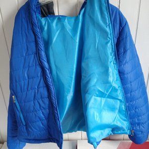 Men's Large Puffer with cotton hood. Royal Blue